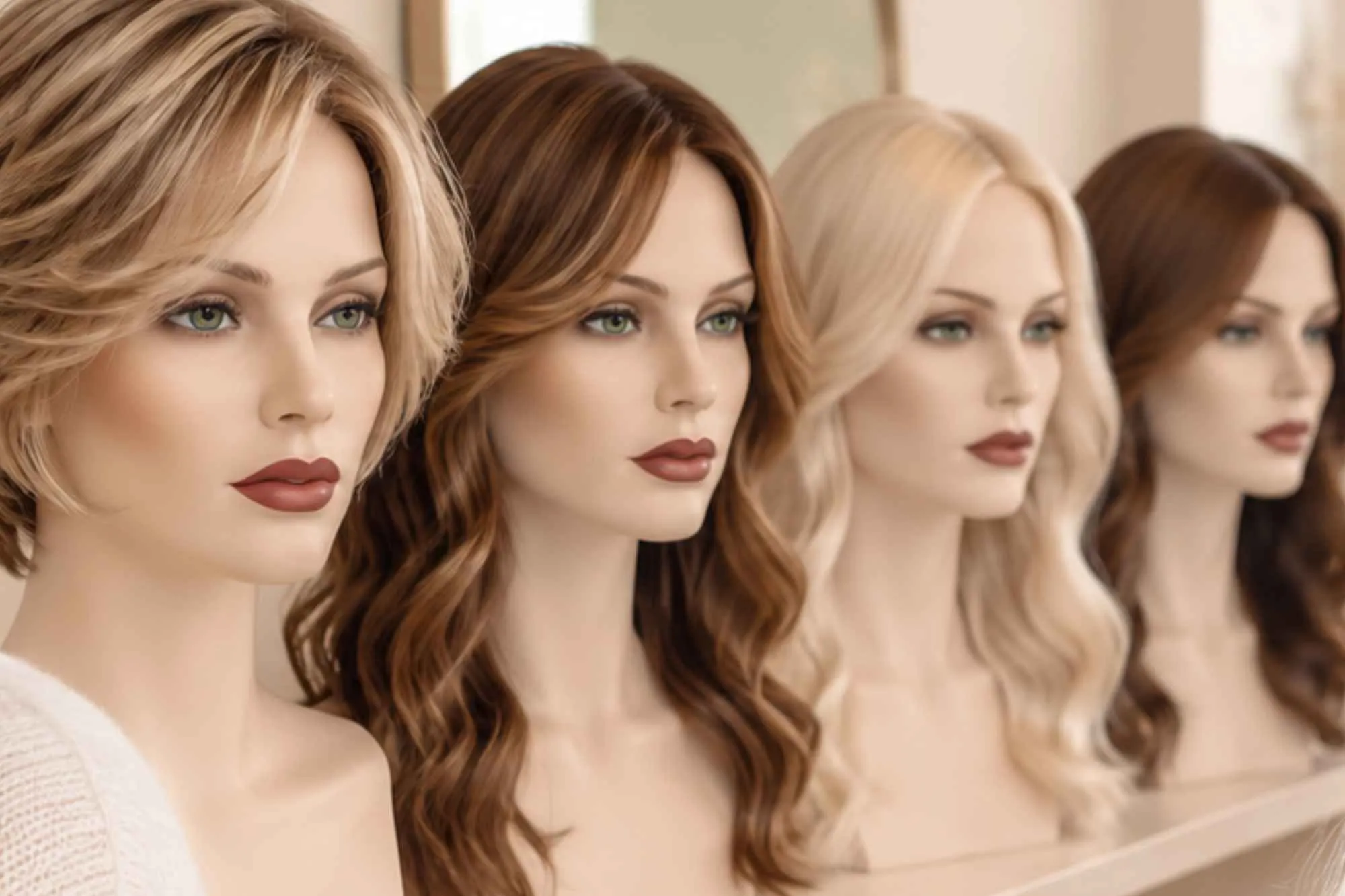 Verschillende soorten haarwerken van echt haar en synthetisch haar die je kunt passen bij Haarhuis Hammer