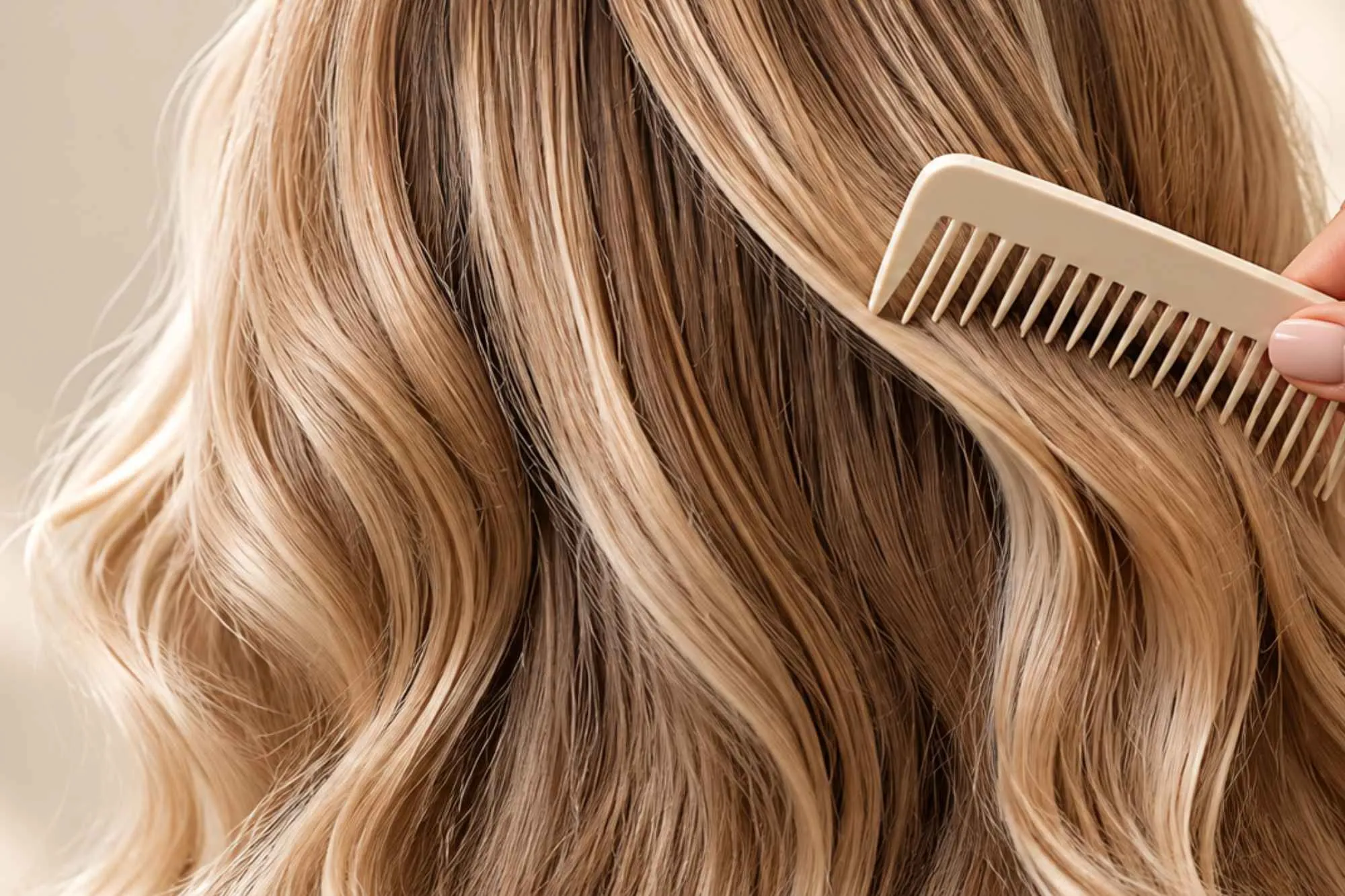 Borstelen door het haarwerk als onderhoud voor het haar haar.